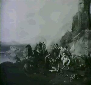 Gefecht Zwischen Reitern, Pikenieren Und Musketieren by or Huchtenburgh, Jan van Huchtenberg