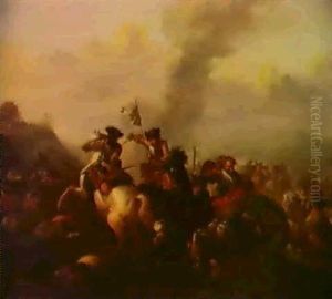A Cavalry Engagement by or Huchtenburgh, Jan van Huchtenberg