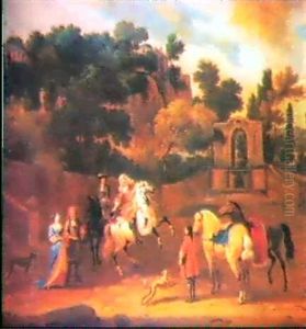 Paseo A Caballo Por Los Jar- Dines by or Huchtenburgh, Jan van Huchtenberg