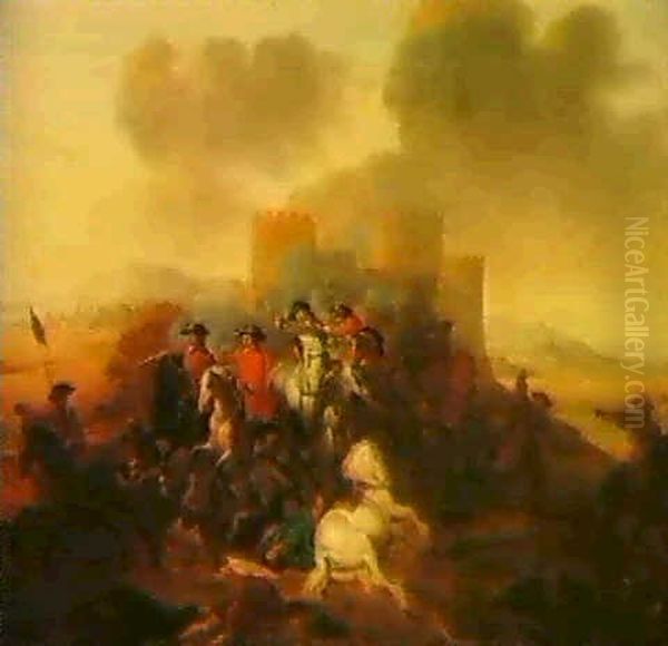 A Cavalry Battle Before A Castle. - view 1