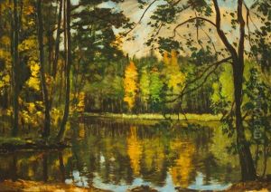 Der Fischteich Landa Bei Vraz by Antonin Hudecek