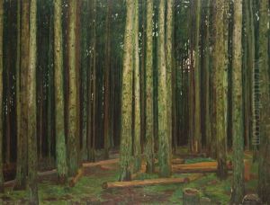 Im Waldesinneren by Antonin Hudecek