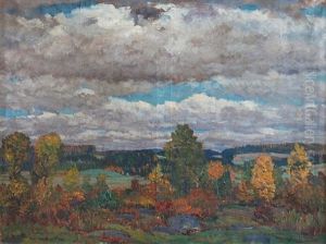 The Landscape In The Indian Summer by Antonin Hudecek