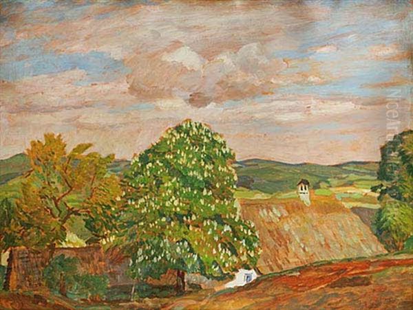 A Landscape With A Chestnut Tree In Blossom - view 1