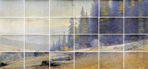 Grassy Hillside Sloping Towards A Rewood Forest (in 24 Parts) by Charles Bradford Hudson