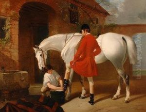 French. Preparing For The Hunt by Henry Barraud