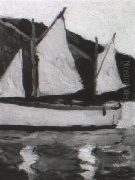 Sailboats, Monhegan - view 1