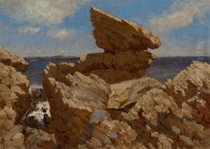 Rocky Cove With Balancing Rock by John Bradley Hudson