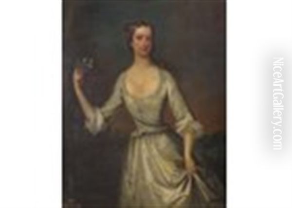 Portrait Of Henrietta (called Harriet) Pelham-holles (nee Godolphin), Wife Of Thomas Pelham-holles 1st Duke Of Newcastle-upon-tyne (d.1776) by Thomas Hudson