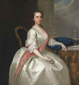Portrait Of Miss Bridget Knight by Thomas Hudson