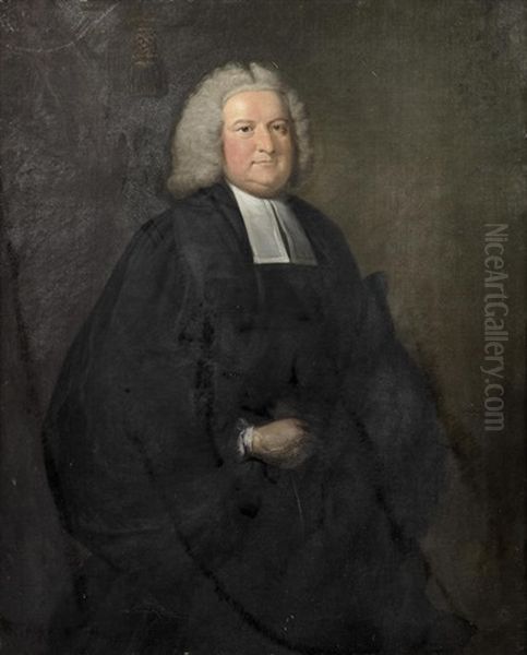 Portrait Of Rev. Griffiths, Three-quarter-length, In Clerical Robes, Before A Curtain - view 1