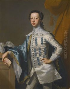Portrait Of Sir James Lowther, 1st Earl Of Lonsdale Three-quarter Length, Holding A Mask In His Right Hand