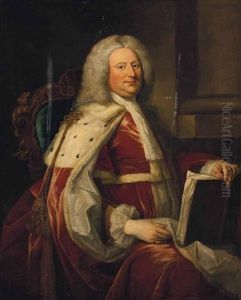 Portrait Of A Gentleman Traditionally Identified As An Ancestor Of Lord Granville, Three-quarter-length, In Coronation Robes, His Left Hand Resting Portrait Of A Gentleman Traditionally Identified As An Ancestor Of Lord Granville, Three-quarter-length, In Coronation Robes, His Left Hand Resting