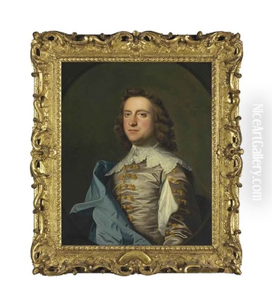 Portrait Of John Armytage Esq., Half-length, In Van Dyck Costume, In A Feigned Oval - view 1
