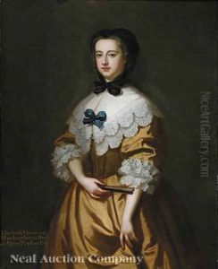 Portrait Of Elizabeth, Viscountess Hinchingbrooke by Thomas Hudson