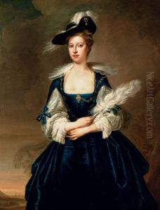 Portrait Of Elizabeth Dunch, Later Lady Oxenden, Wearing A Blue Dress, Standing In A Landscape Portrait Of Elizabeth Dunch, Later Lady Oxenden, Wearing A Blue Dress, Standing In A Landscape