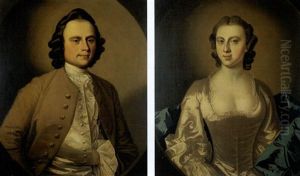 Portait Of An Elegant Couple (+ Another; Pair) by Thomas Hudson