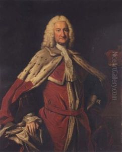 Portrait Of George Booth, 2nd Earl Of Warrington, Wearing Peer's Robes, His Coronet To The Right by Thomas Hudson