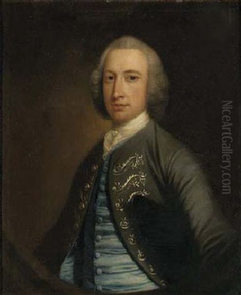 Portrait Of Edward Wilson, Of Dallam Tower, In A Grey Coat And A Blue Waistcoat - view 1