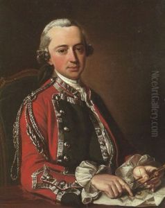 A Portrait Of A Sea Captain, Dressed In Uniform With Navigational Instruments