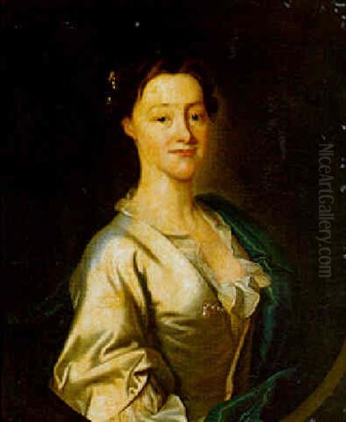 Portrait Of Grace Smyth, In A Satin Dress With Wrap - view 1