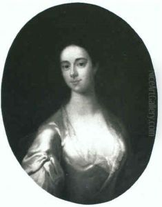 Portrait Of A Lady Wearing A White Dress by Thomas Hudson