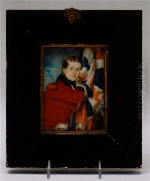 Portrait Of A British Military Officer Bearing A Union Jack - view 1