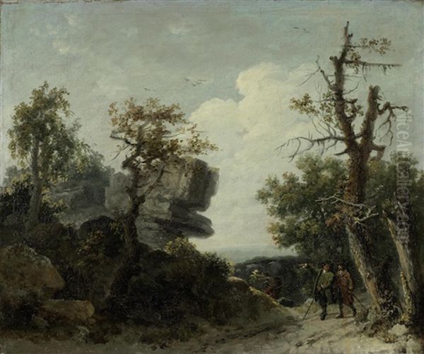 Figures On A Country Path - view 1