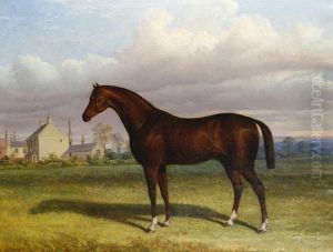 A Landscape With A Bay Horse by William Francis Barraud