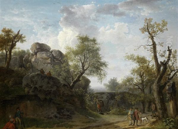 Figures On A Country Path - view 1