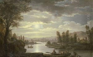 Pecheurs Relevant Des Filets Au Clair De Lune Pecheurs Relevant Des Filets Au Clair De Lune