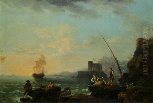 Pecheurs Sur La Cote - view 1