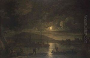 Peche Au Clair De Lune by Jean Francois Hue