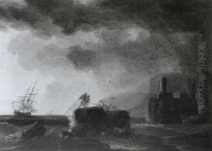 Rowing Boat Being Dragged To Safety In Heavy Seas
