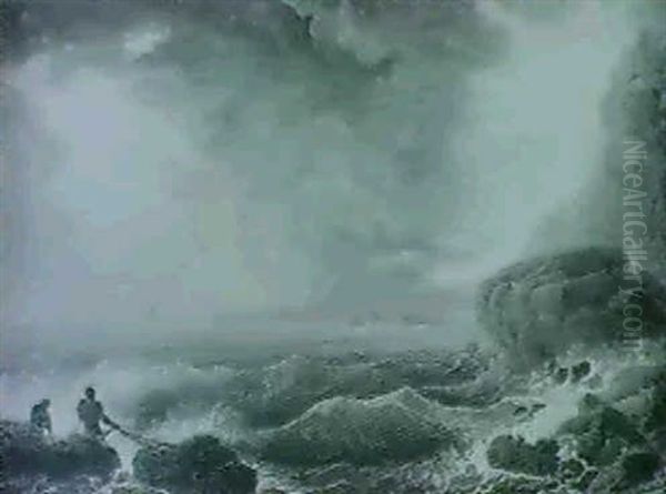 Marine, Scene De Tempete - view 1