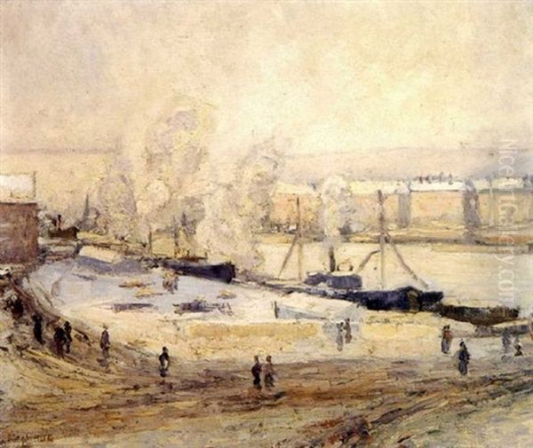 Les Quais De Rouen Sous La Neige - view 1