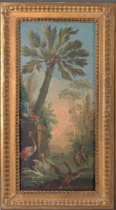 Paysage Exotique Et Volatiles Chien