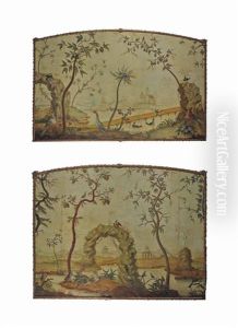Chinoiseries : Paysages Animes (pair) by Christophe Huet