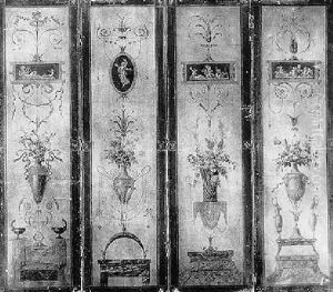Decor De Vases Fleuris, De Medallions Suclptes A La Berain by Christophe Huet