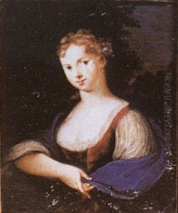 Jeune Fille A L'etole Bleu by Francois Huet