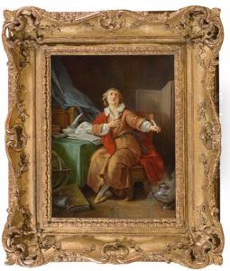 Portrait Of Marie-joseph Chenier (1764-1811), A Quill In His Left Hand by Jean Baptiste Huet