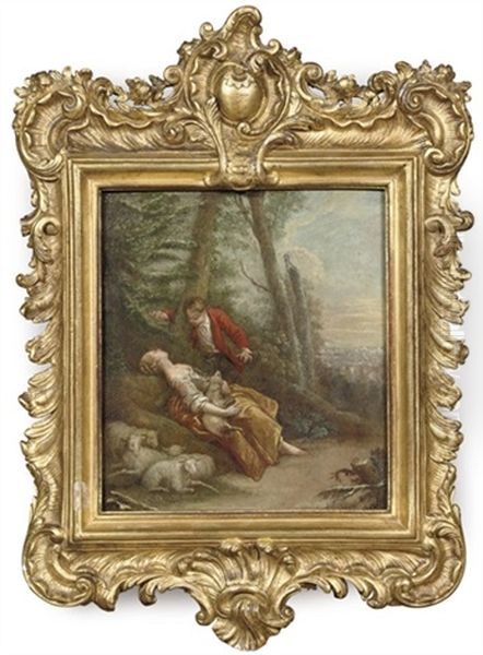 A Young Gentleman Courting A Sheperdess In A Wooded Landscape - view 1