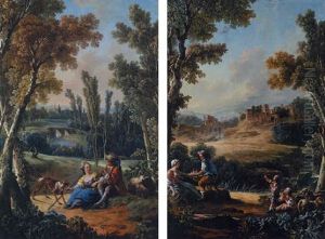 La Lecon De Flute by Jean Baptiste Huet