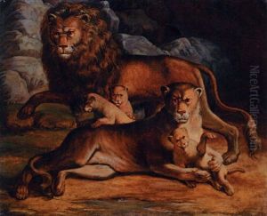 A Pride Of Lions by Jean Baptiste Huet