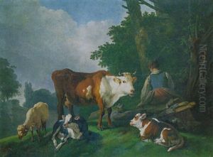Paysage Pastoral by Jean Baptiste Huet