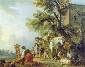 Le Depart Pour Le Marche by Jean Baptiste Huet