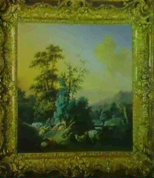 Scenes Pastorales Dans Des Paysages De Riviere - view 1