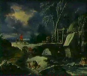 Winterlandschaft Mit Staffage by Jean Baptiste Huet