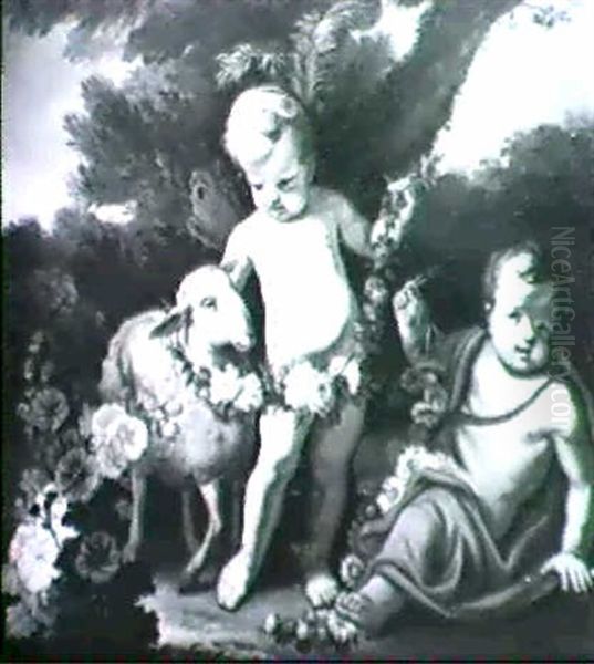 Zephir Et Putto Jouant Avec Un Mouton - view 1