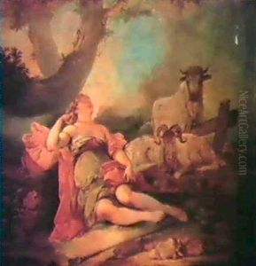 A Shepherdess In A Landscape A Shepherdess In A Landscape